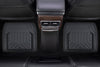 Stripe 4-Piece Faux Leather Black Car Floor Mat Set