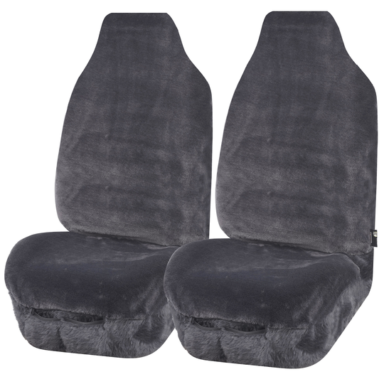Faux Fur Seat Covers Universal Grey