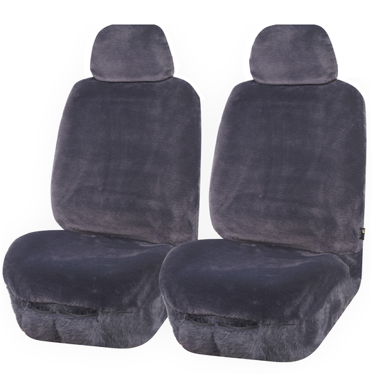 Faux Fur Seat Covers Universal Grey
