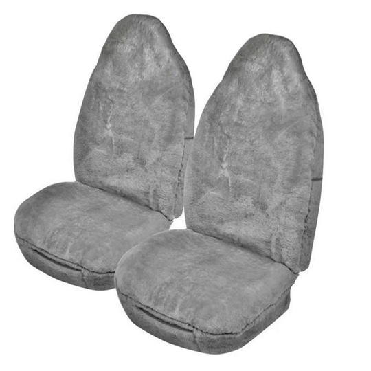 Sheepskin Seat Covers Universal 16mm Grey