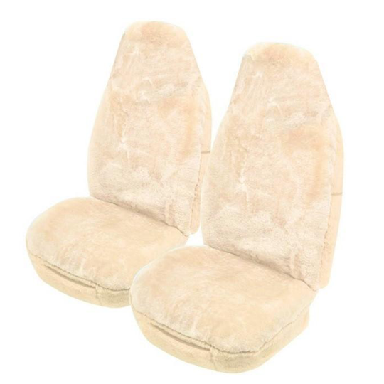 Sheepskin Seat Covers Universal 16mm Ivory