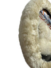Sheepskin Steering Wheel Cover & 2x Seat Belt Pads Combo Luxury Ivory