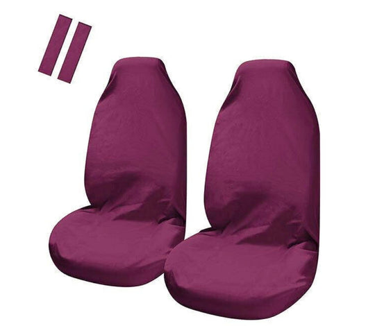 Universal Pulse Throwover Front Seat Covers - Bonus Seat Belt Buddies | Purple