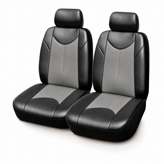Faux Leather Seat Covers for Nissan Navara D22 Dual Cab 1997-2020 Grey