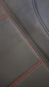 Universal Front Seat Covers Size 60/25 | Black/Red Stitching