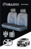 Canvas Seat Covers for Toyota Hilux Fronts Single Cab 03/2005-2020 Black