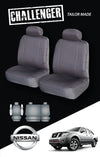 Canvas Seat Covers for Nissan Navara D40 Dual Cab 2007-2020 Grey