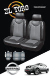 Faux Leather Seat Covers for Nissan Navara D40 Dual Cab  2007-2020 Black