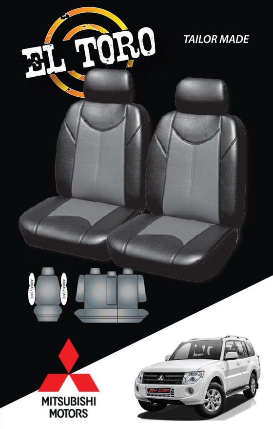 Faux Leather Seat Covers for Mitsubishi Pajero NS NT NW NX 5 Seater 11/2006-On Black