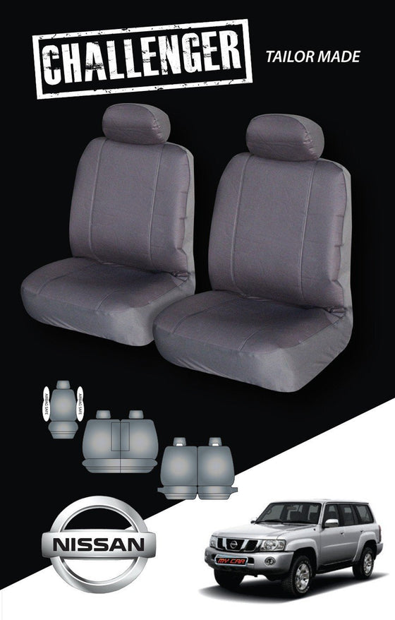 Canvas Seat Covers for Nissan Patrol 7 Seater 2004-2013 Black