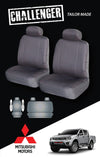 Canvas Seat Covers for Mitsubishi Triton Dual Cab 2009-2011 Black