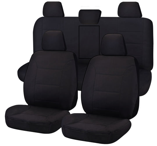 Black Canvas Seat Covers for Toyota Hilux SR SR5 7/2015-2024 2Rows