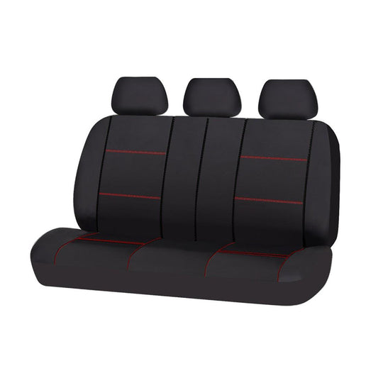 Universal Rear Seat Cover Size 06/08S | Black/Red Stitching