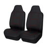 Universal Front Seat Covers Size 60/25 | Black/Red Stitching