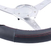 Nevada Steering Wheel Cover - Black/Red [Leather]